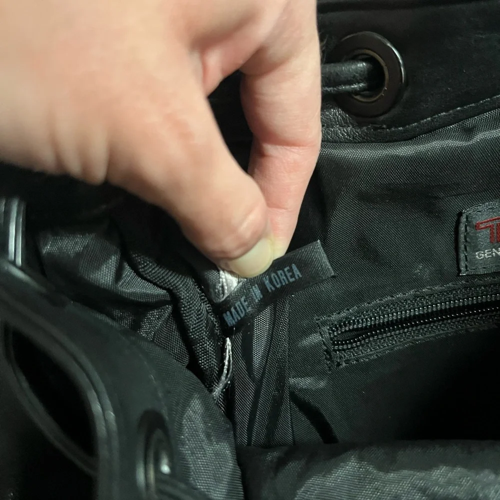 Vintage 90’s Tumi drawstring leather mini backpack